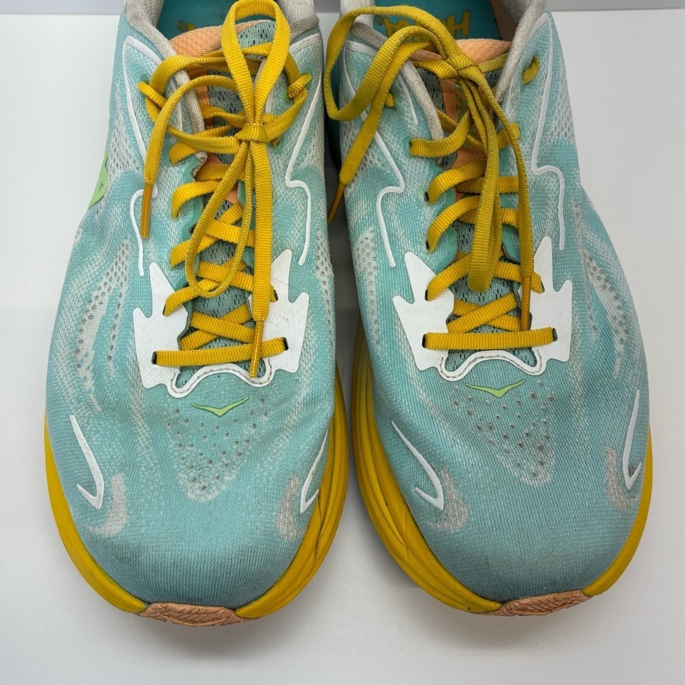 Hoka One One Clifton 10 Shoes Mens Size 11.5 D Blue Spark White Running Sneaker - Picture 4 of 8